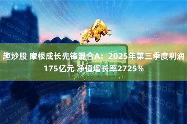 趣炒股 摩根成长先锋混合A：2025年第三季度利润175亿元 净值增长率2725%